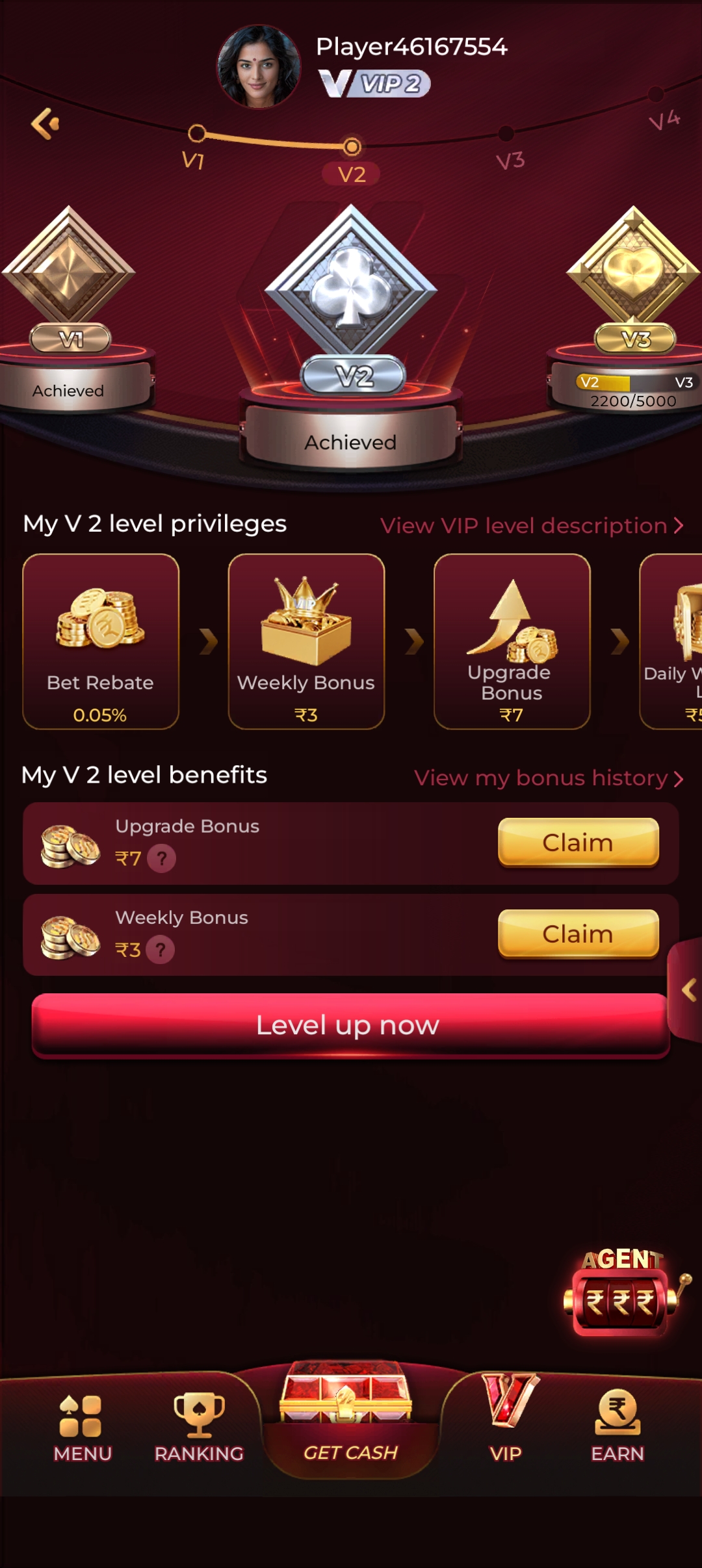 Rokda7 VIP loyalty tiers and level privileges