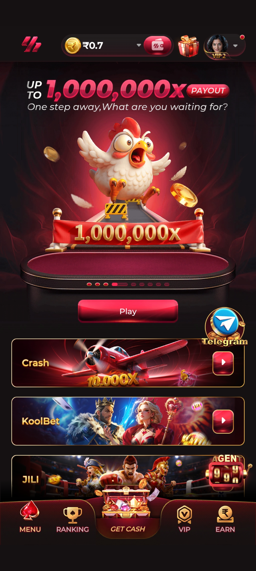 Rokda7 game with up to one million times payout